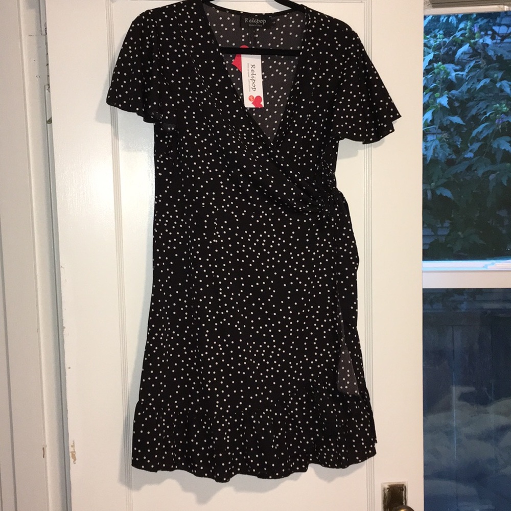Wrap side tie mini dress